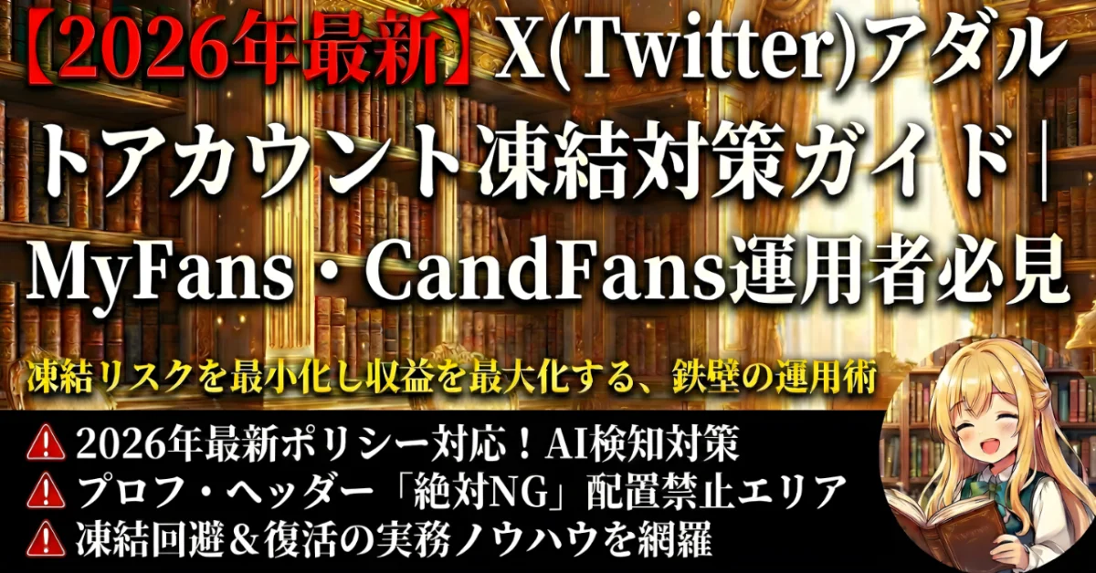 【2026年最新】X(Twitter)アダルトアカウント凍結対策ガイド|myfans・CandfFans運用者必見