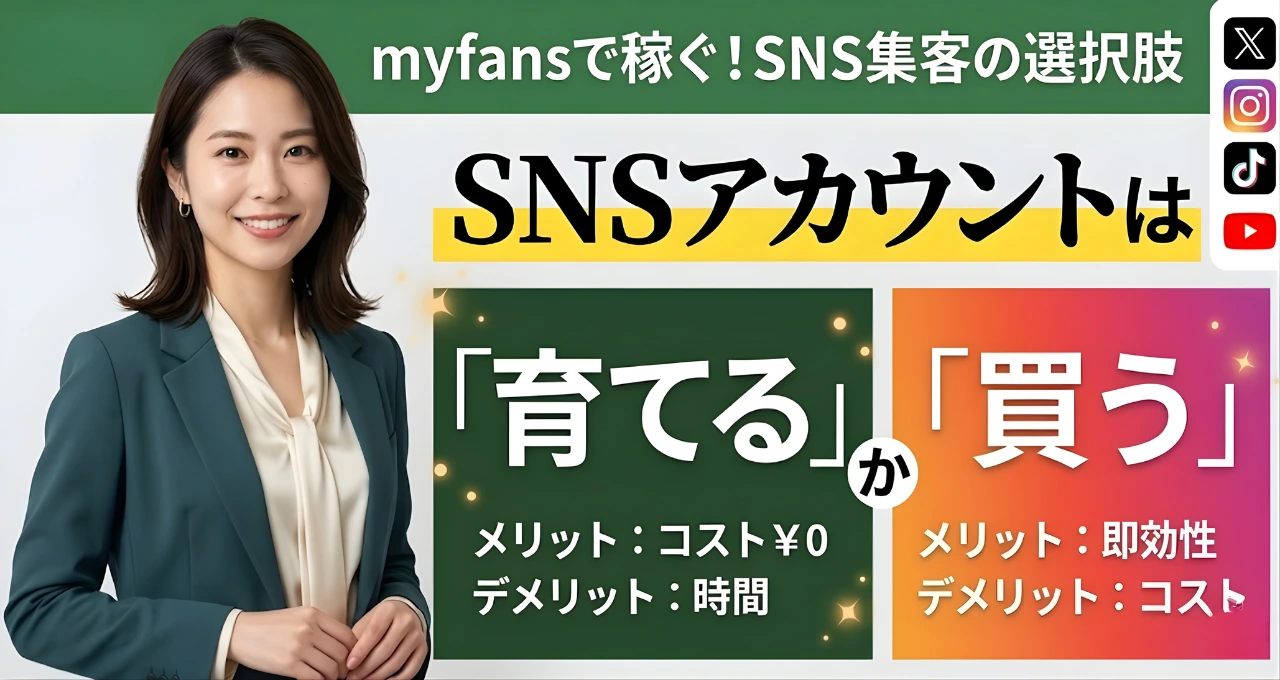 SNSアカウントは育てるべきか買うべきか myfans集客で考える選択肢